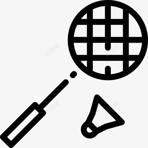 羽毛球奥运会3直线型图标svg_新图网 https://ixintu.com 奥运会3 直线型 羽毛球