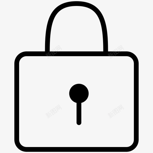 锁平面元素线性图标svg_新图网 https://ixintu.com 平面设计元素 线性 锁