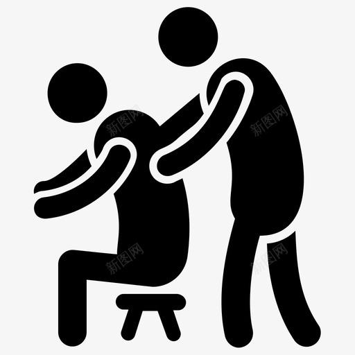 椅子按摩身体治疗按摩治疗师图标svg_新图网 https://ixintu.com 按摩治疗师 按摩疗法 按摩符号图标 椅子按摩 身体治疗
