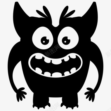 愤怒的怪物可爱的怪物卡通人物图标图标