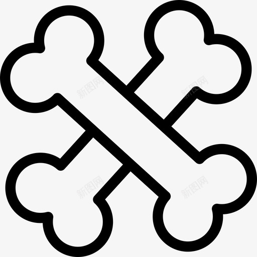 骨头万圣节18直系图标svg_新图网 https://ixintu.com 万圣节18 直系 骨头