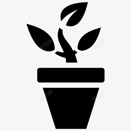 盆栽室内植物自然图标svg_新图网 https://ixintu.com 室内植物 盆栽 自然 自然和生命雕文图标