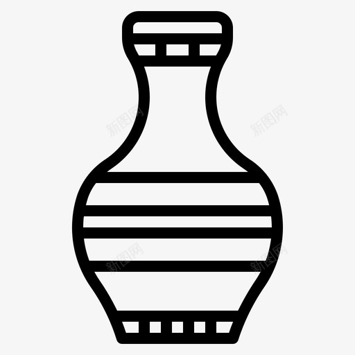 陶器古代装饰图标svg_新图网 https://ixintu.com 古代 爱好 罐子 装饰 陶器
