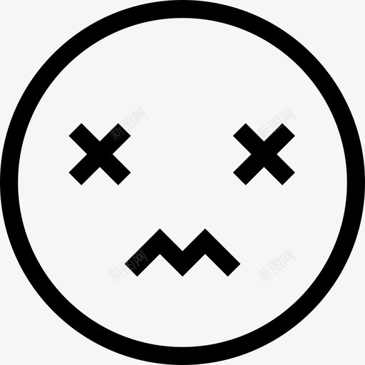 精疲力尽圆润的表情符号集线性图标svg_新图网 https://ixintu.com 圆润的表情符号集 精疲力尽 线性