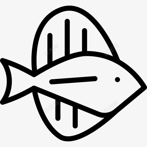 鱼类海洋生物线状线状图标svg_新图网 https://ixintu.com 海洋生物线状 线状 鱼类