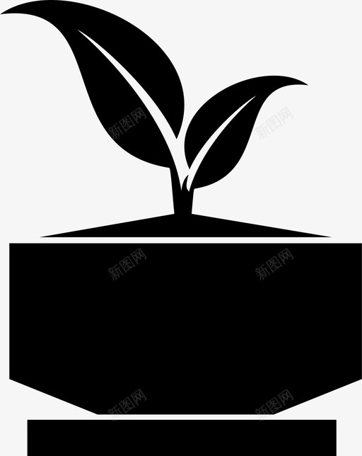 盆栽叶子自然图标svg_新图网 https://ixintu.com 叶子 植物 盆栽 盆栽植物 自然
