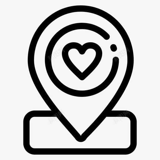 爱情地点地图别针图标svg_新图网 https://ixintu.com 别针 地图 情人节 爱情和情人节 爱情地点