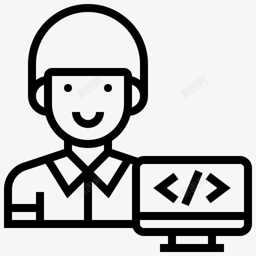 编码器化身计算机图标svg_新图网 https://ixintu.com 化身 开发者 程序员 编码器 编程线 计算机