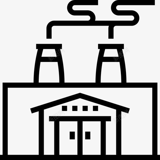 工厂城市元素3线性图标svg_新图网 https://ixintu.com 城市元素3 工厂 线性