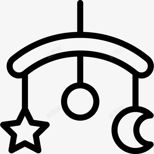 婴儿床玩具儿童元素3线性图标svg_新图网 https://ixintu.com 儿童元素3 婴儿床玩具 线性
