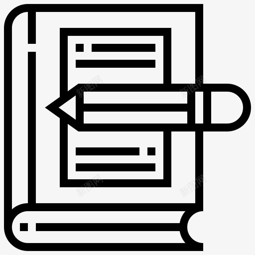 书籍笔记本铅笔图标svg_新图网 https://ixintu.com 书籍 文具 笔记本 背包客系列 铅笔