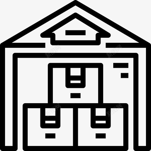 仓库交货产品图标svg_新图网 https://ixintu.com 交货 产品 仓库 服务 物流管理 运输