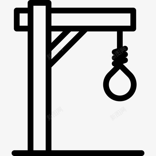 绞刑架万圣节22号直线型图标svg_新图网 https://ixintu.com 万圣节22号 上吊绳 直线型 绞刑架