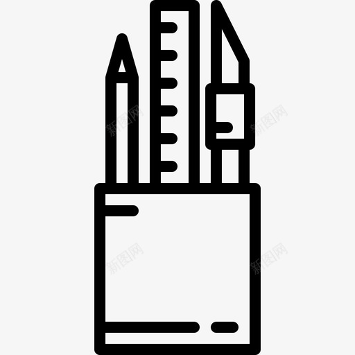 铅笔盒商业元素集合2线性图标svg_新图网 https://ixintu.com 商业元素集合2 线性 铅笔盒