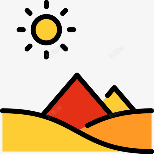沙漠线性古埃及元素线性色彩图标svg_新图网 https://ixintu.com 沙漠 线性古埃及元素 线性色彩