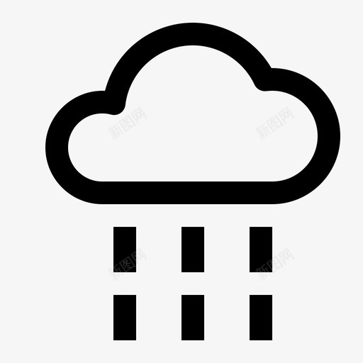 雨水滴降雨图标svg_新图网 https://ixintu.com 天气线图标集 水 水滴 降雨 雨