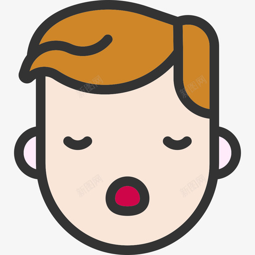 睡眠人线性颜色表情图标svg_新图网 https://ixintu.com 人 睡眠 线性颜色表情
