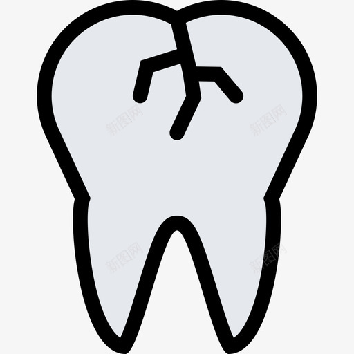 断牙医疗和牙科颜色图标svg_新图网 https://ixintu.com 医疗和牙科 断牙 颜色
