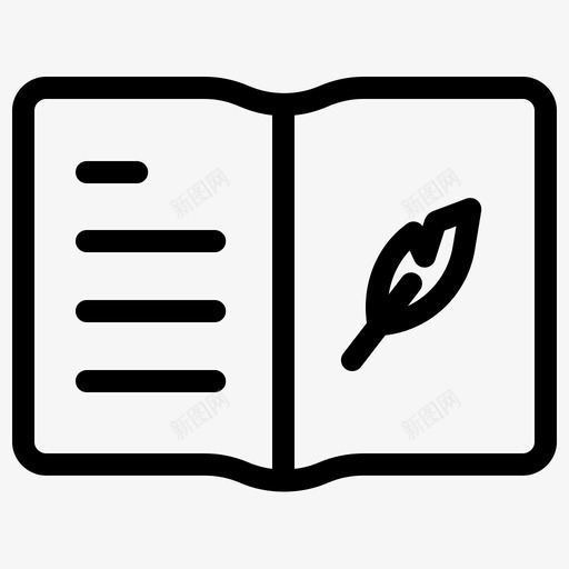 页面议程书籍图标svg_新图网 https://ixintu.com 书签 书籍 教育 笔记本 议程 页面
