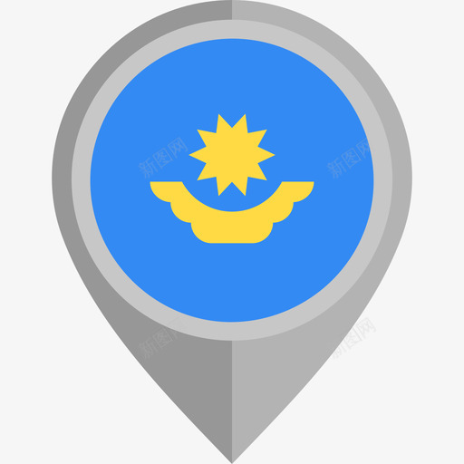 哈萨克斯坦国旗圆形图标svg_新图网 https://ixintu.com 哈萨克斯坦 国旗 圆形