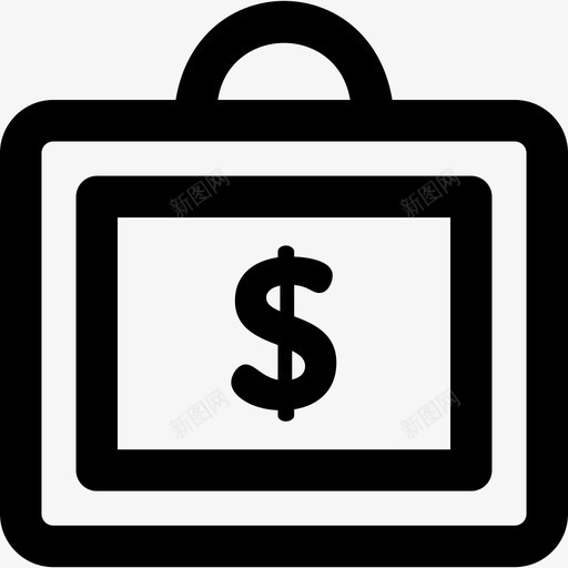 公文包商务和办公室9直线型图标svg_新图网 https://ixintu.com 公文包 商务和办公室9 直线型