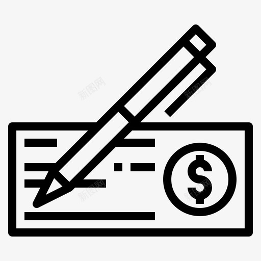 支票现金钱图标svg_新图网 https://ixintu.com 支票 现金 签名 财务 钱