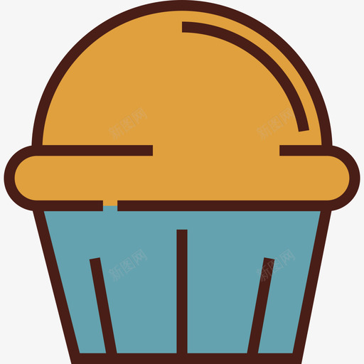纸杯蛋糕食物6线性颜色图标svg_新图网 https://ixintu.com 纸杯蛋糕 线性颜色 食物6