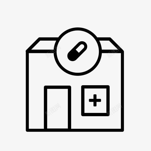 药房大楼医院图标svg_新图网 https://ixintu.com 医院 大楼 药品 药房