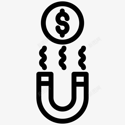 磁铁银行硬币图标svg_新图网 https://ixintu.com 硬币 磁性 磁铁 金钱磁铁 银行