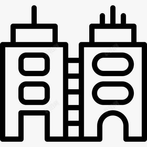 大楼7号楼直线图标svg_新图网 https://ixintu.com 7号楼 大楼 直线