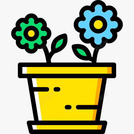 花花园2黄色图标svg_新图网 https://ixintu.com 花 花园2 黄色