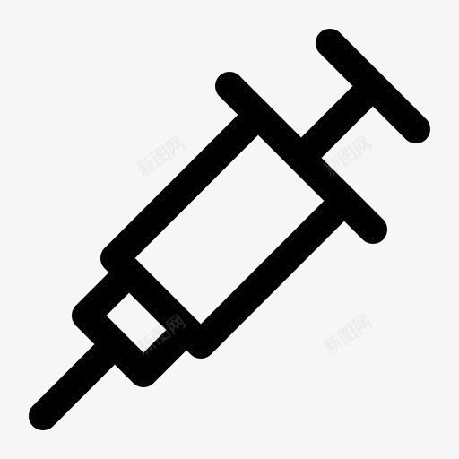注射器注射针头图标svg_新图网 https://ixintu.com 健康美容线图标集 卡通 注射 注射器 疫苗接种 疼痛 针头