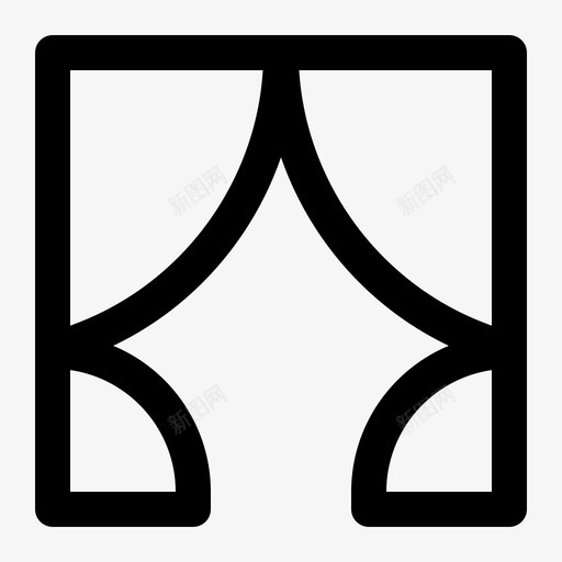 窗帘花式家居图标svg_新图网 https://ixintu.com 家具线图标集 家居 窗帘 花式