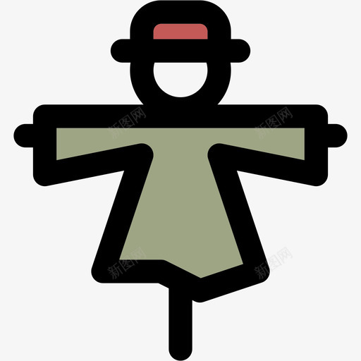 稻草人农场布景线性颜色图标svg_新图网 https://ixintu.com 农场布景 稻草人 线性颜色