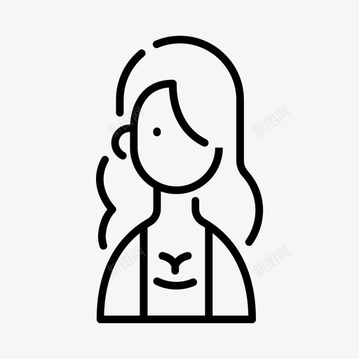 女性化身角色个人资料图标svg_新图网 https://ixintu.com 个人资料 女性 女性化身 角色