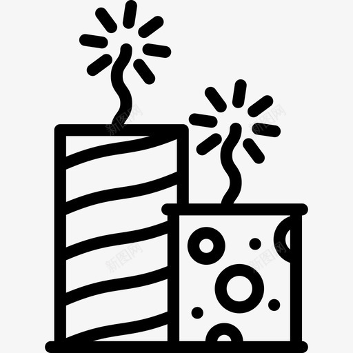 烟花排灯节元素3线性图标svg_新图网 https://ixintu.com 排灯节元素3 烟花 线性