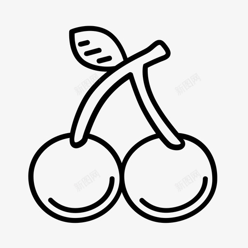 樱桃可爱水果图标svg_新图网 https://ixintu.com 可爱 樱桃 水果 水果和蔬菜