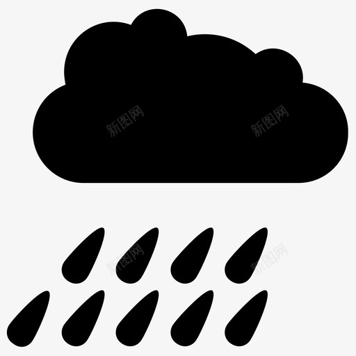 雨雨滴雨天图标svg_新图网 https://ixintu.com 生态雕文图标 雨 雨天 雨滴