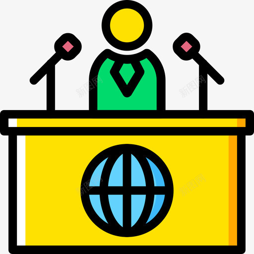 新闻记者新闻媒体黄色图标svg_新图网 https://ixintu.com 新闻媒体 新闻记者 黄色