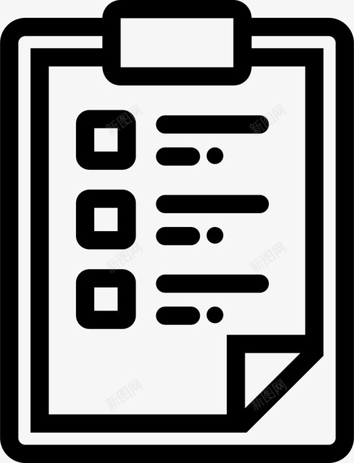 列表剪贴板菜单图标svg_新图网 https://ixintu.com 列表 剪贴板 纸张 菜单