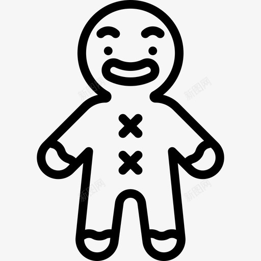 姜饼人圣诞33直系图标svg_新图网 https://ixintu.com 圣诞33 姜饼人 直系