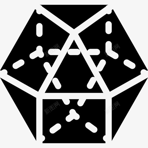十二面体形状5填充图标svg_新图网 https://ixintu.com 十二面体 填充 形状5