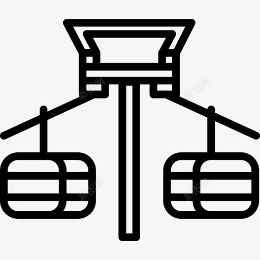 缆车车厢冬季运动直线型图标svg_新图网 https://ixintu.com 冬季运动 直线型 缆车车厢
