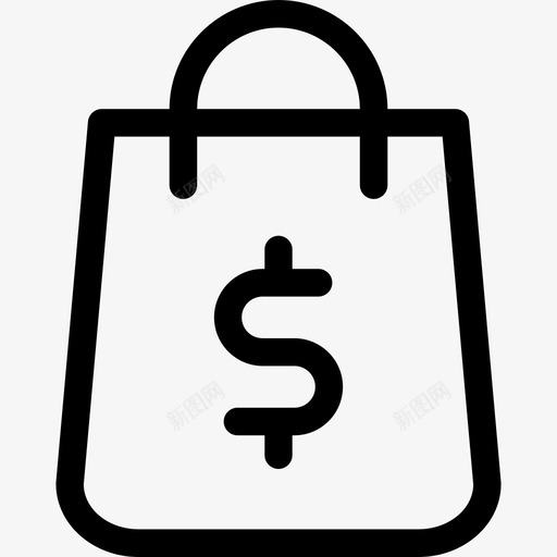 购物袋电子商务套装直线型图标svg_新图网 https://ixintu.com 电子商务套装 直线型 购物袋