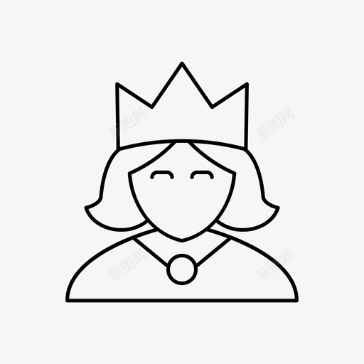 女王贵族化身图标svg_新图网 https://ixintu.com 化身 女性 女王 用户 职业 贵族