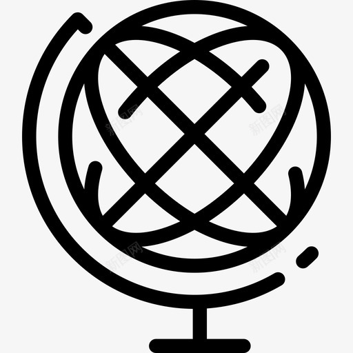 地球仪教育13直线图标svg_新图网 https://ixintu.com 地球仪 教育13 直线