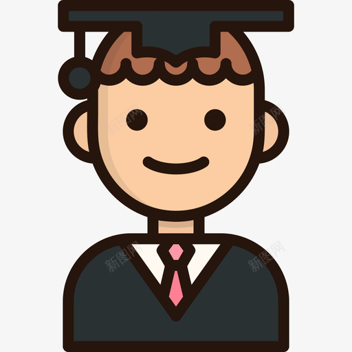 毕业学历11岁线性颜色图标svg_新图网 https://ixintu.com 学历11岁 毕业 线性颜色