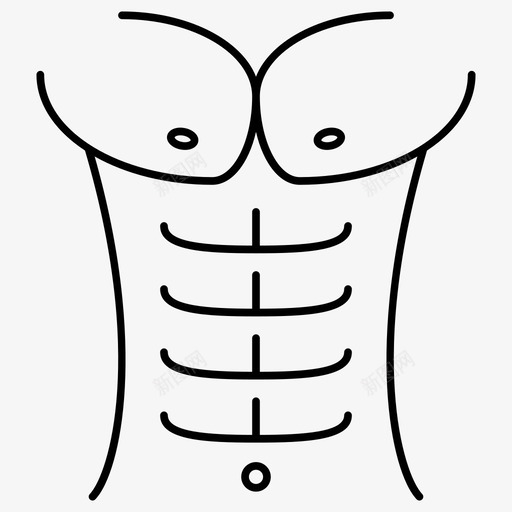 肌肉腹肌健身图标svg_新图网 https://ixintu.com 健身 健身轮廓图标 肌肉 腹肌 躯干