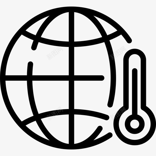 全球变暖生态学9线性图标svg_新图网 https://ixintu.com 全球变暖 生态学9 线性