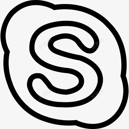 Skype品牌集合线性图标svg_新图网 https://ixintu.com Skype 品牌集合 线性